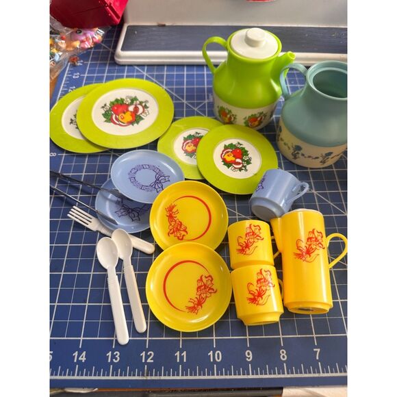 Pretend Play KITCHEN DISHES vintage 1980s mixed lot 24131 - Picture 2 of 6